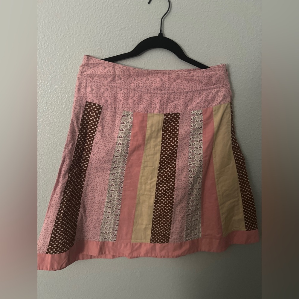 American Eagle Outfitters Pink and Brown A-Line Skirt